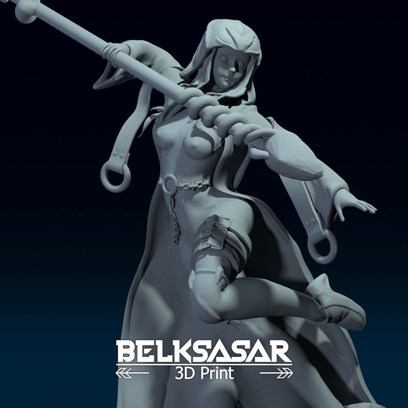 Fantasy Female Wizard Nude Version 3D print model_8
