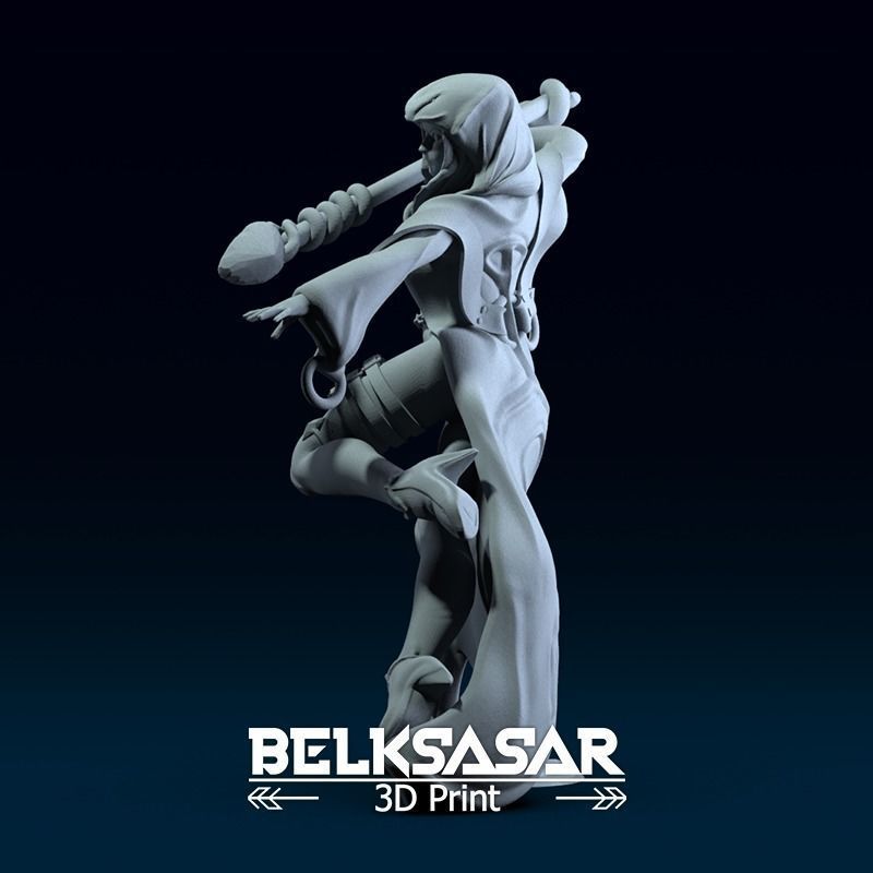 Fantasy Female Wizard Nude Version 3D print model_1