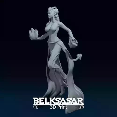 Female Warlock Tiefling Nude Version 3D print model Female Warlock Tiefling Nude Version 3D print model