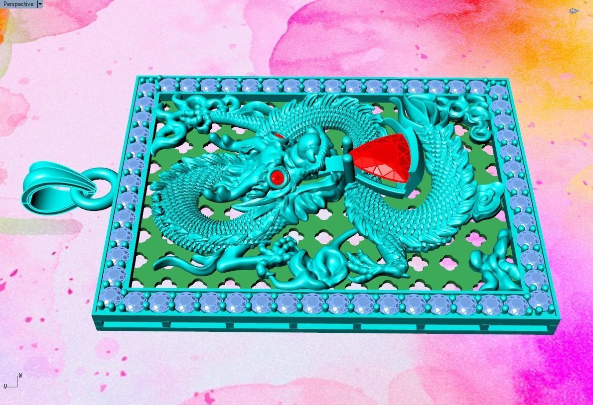 Dragon pendant - Mens pendant 3D print model_12