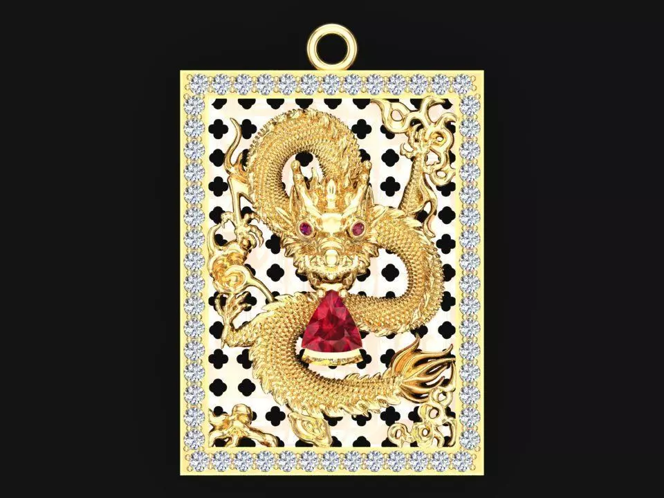 Dragon pendant - Mens pendant 3D print model_0