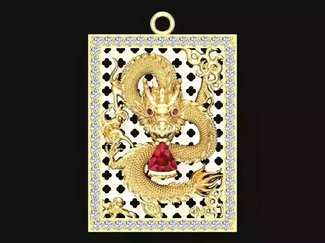 Dragon pendant - Mens pendant