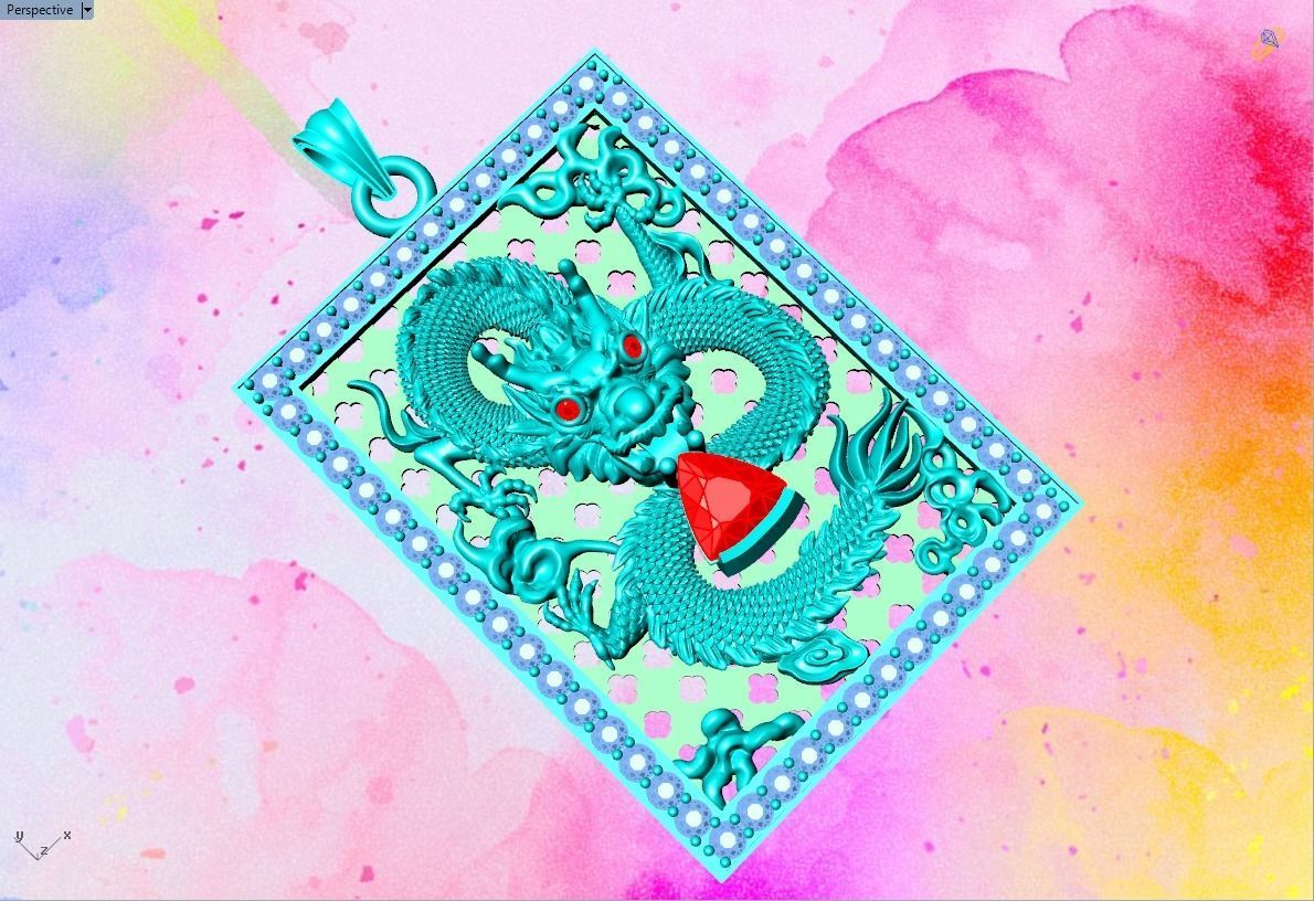 Dragon pendant - Mens pendant 3D print model_10