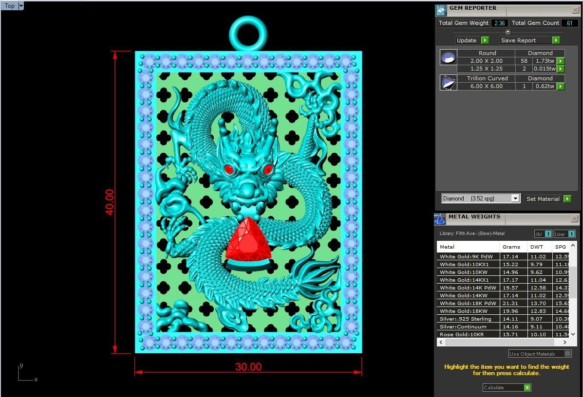 Dragon pendant - Mens pendant 3D print model_8