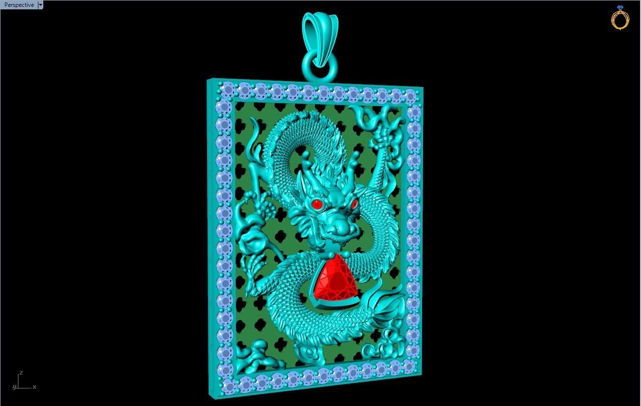 Dragon pendant - Mens pendant 3D print model_14