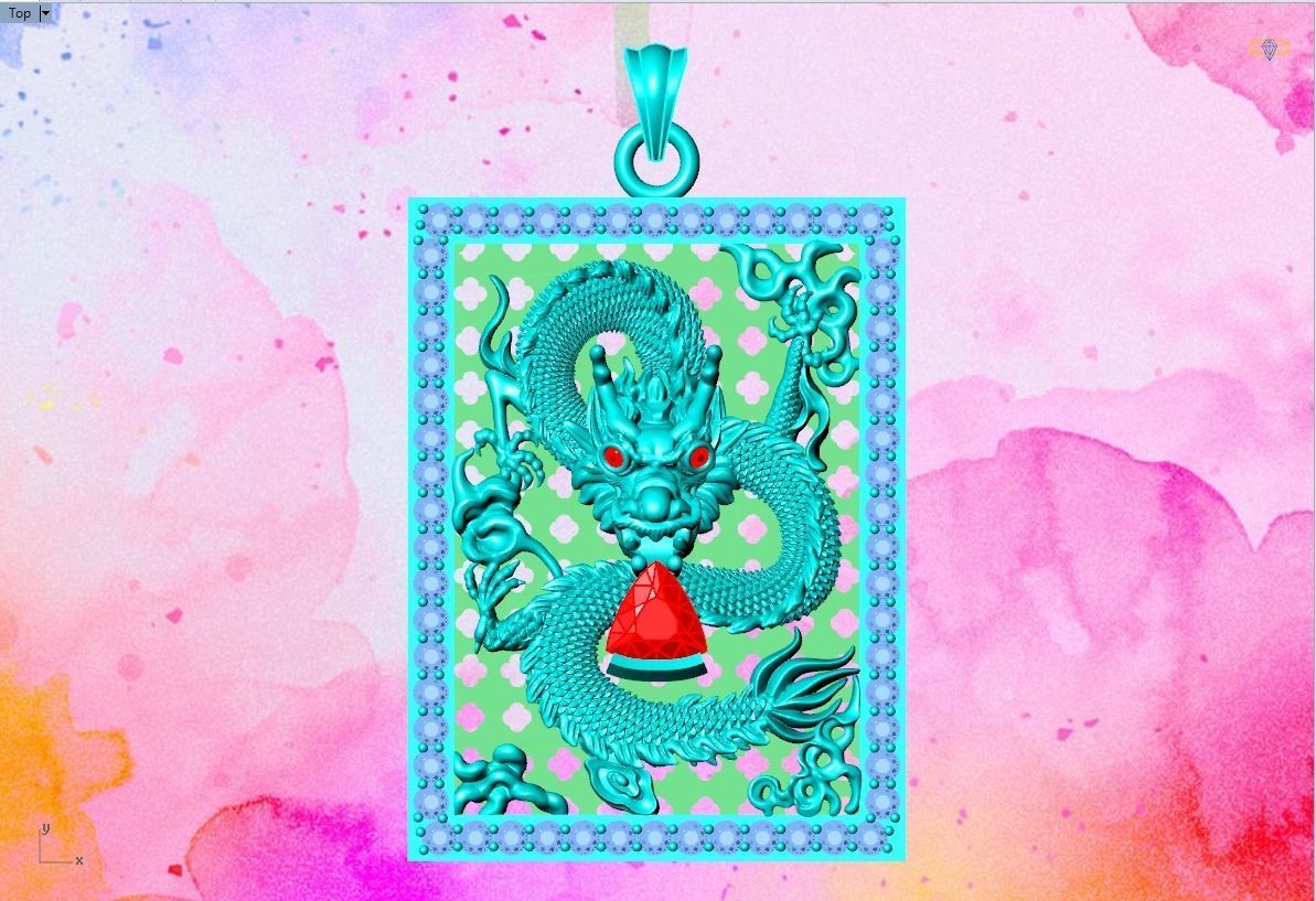 Dragon pendant - Mens pendant 3D print model_6