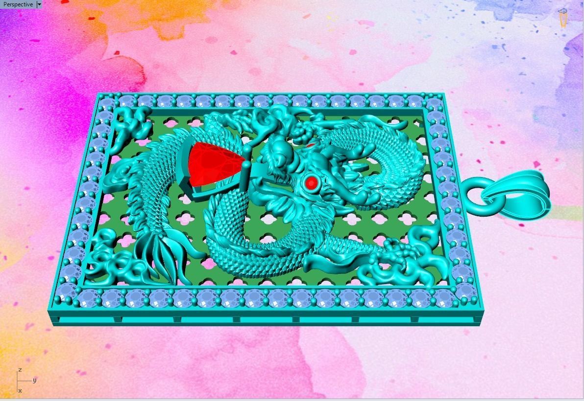 Dragon pendant - Mens pendant 3D print model_13