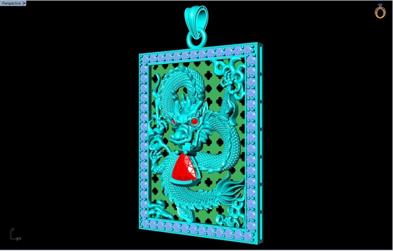 Dragon pendant - Mens pendant 3D print model_15