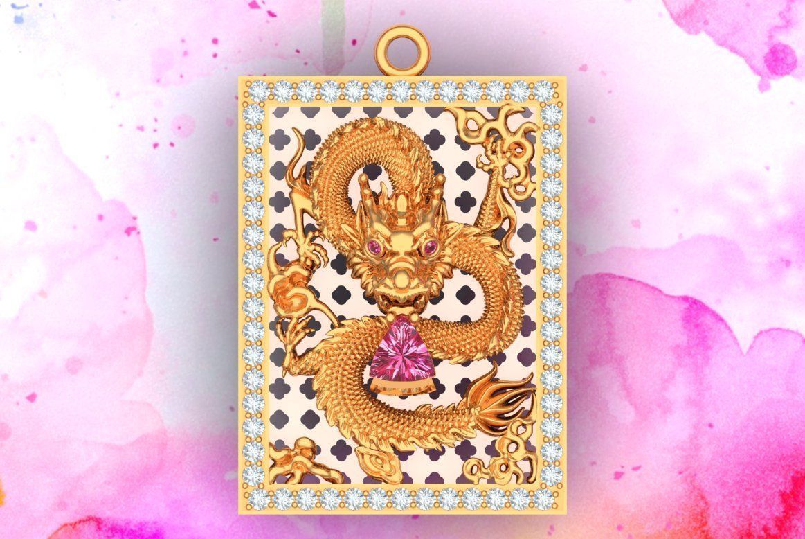 Dragon pendant - Mens pendant 3D print model_5