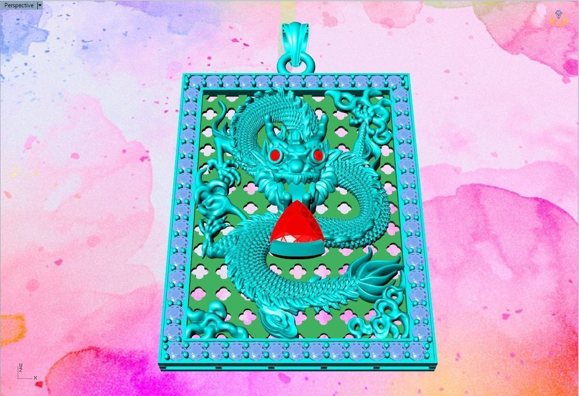 Dragon pendant - Mens pendant 3D print model_11
