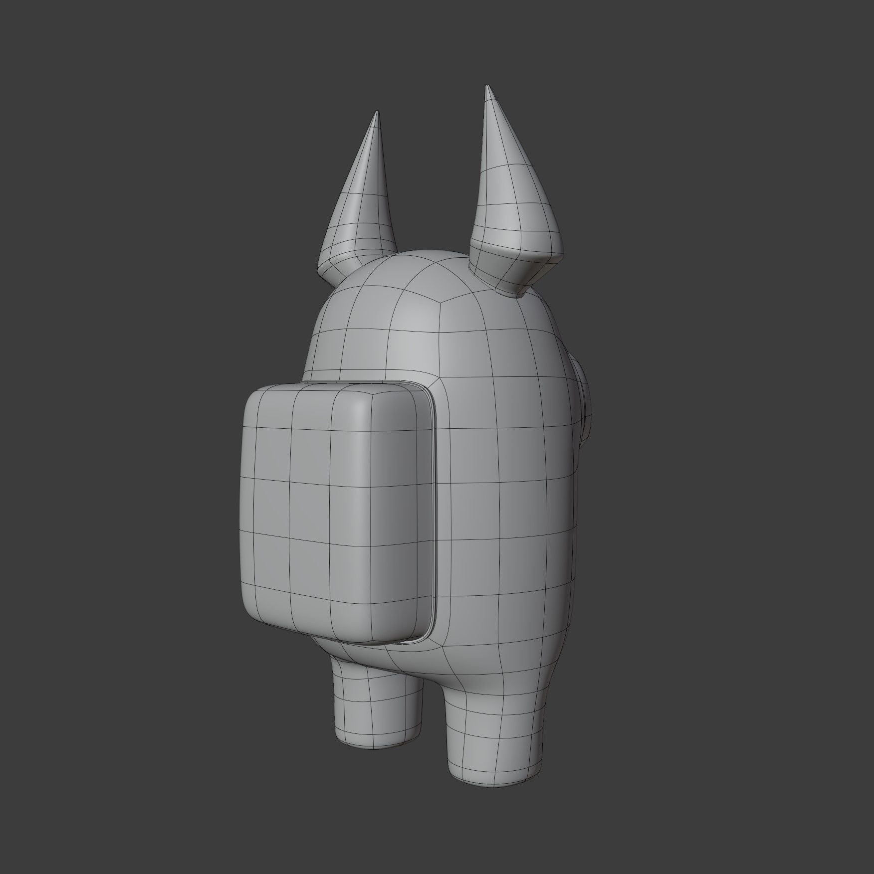 Among Us Devil Horns Character 3D model_14