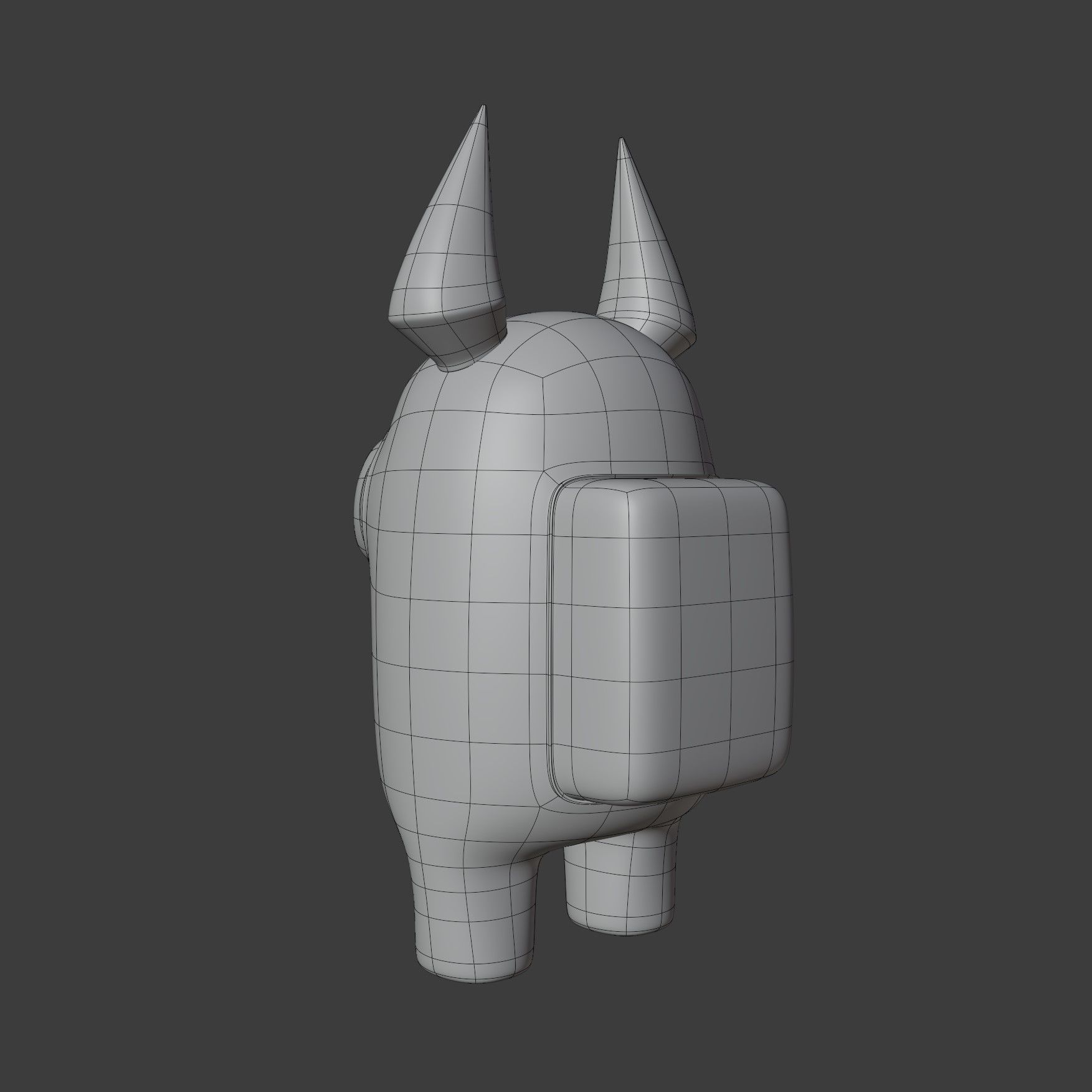 Among Us Devil Horns Character 3D model_12