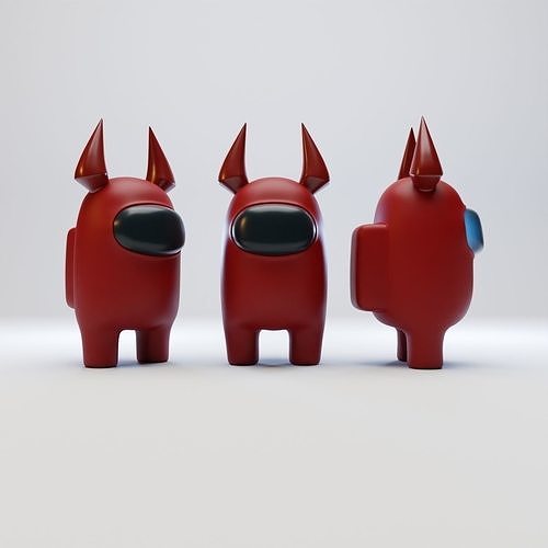 Among Us Devil Horns Character 3D model