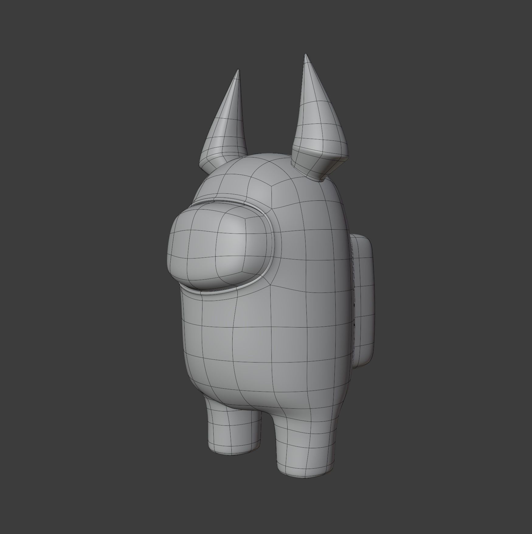 Among Us Devil Horns Character 3D model_10