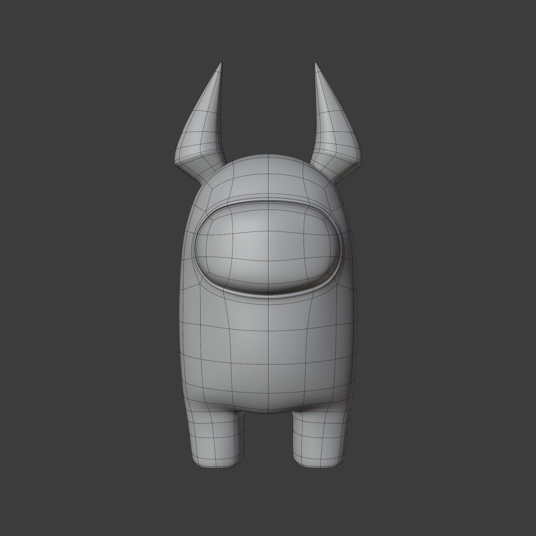 Among Us Devil Horns Character 3D model_9