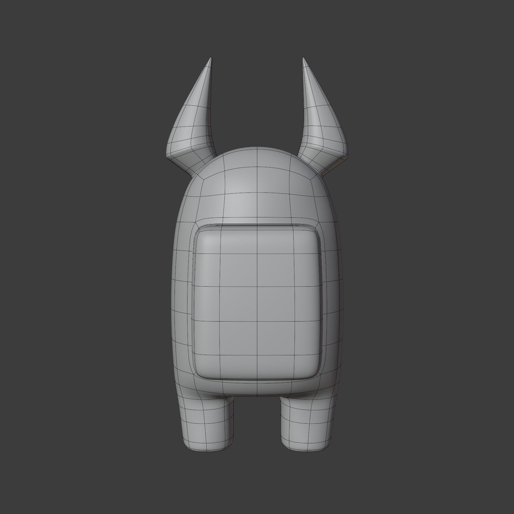 Among Us Devil Horns Character 3D model_13