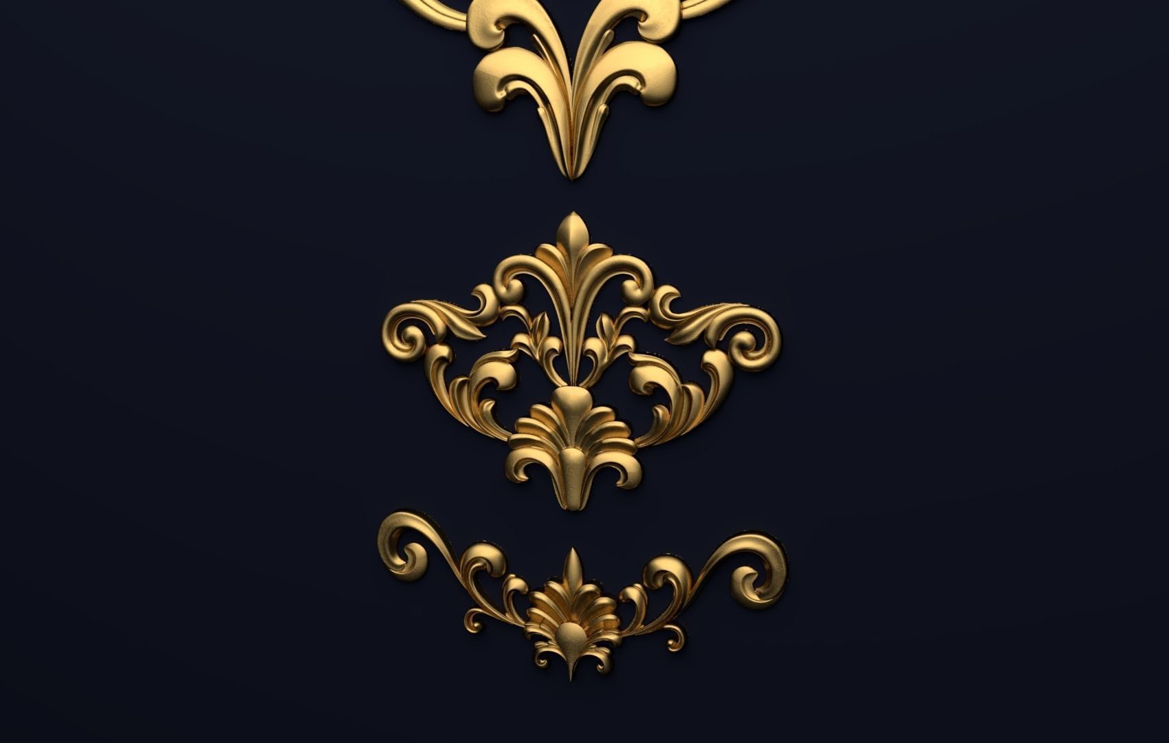 Classic decor ornament v-3D model 23 3D model_2