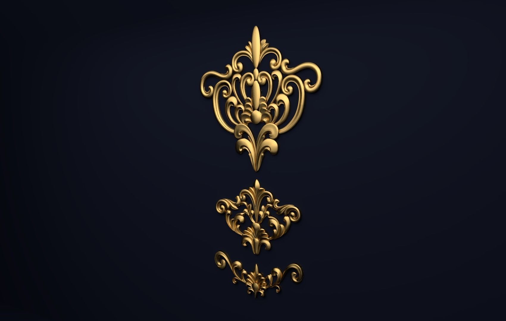 Classic decor ornament v-3D model 23 3D model_1