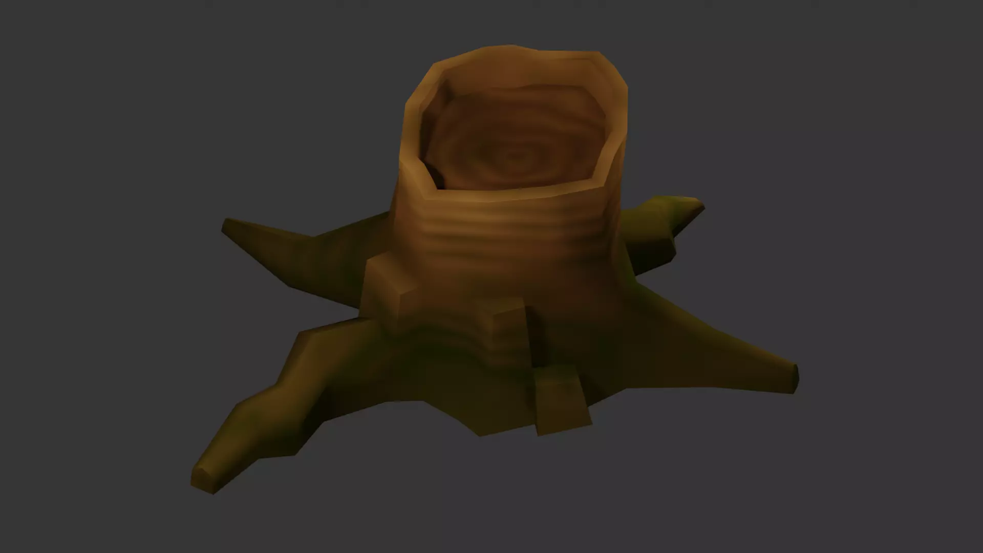 Cartoon Stump Low-poly 3D model_0