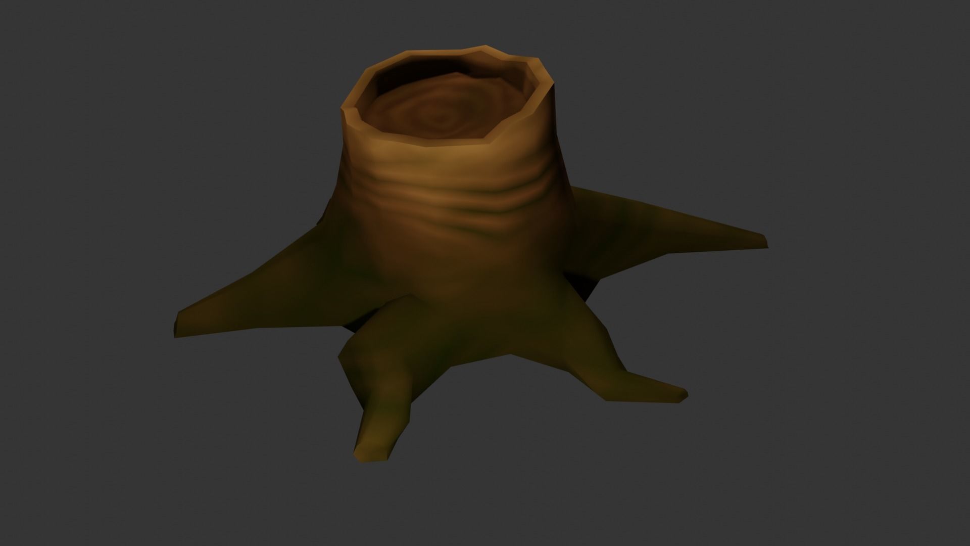Cartoon Stump Low-poly 3D model_4