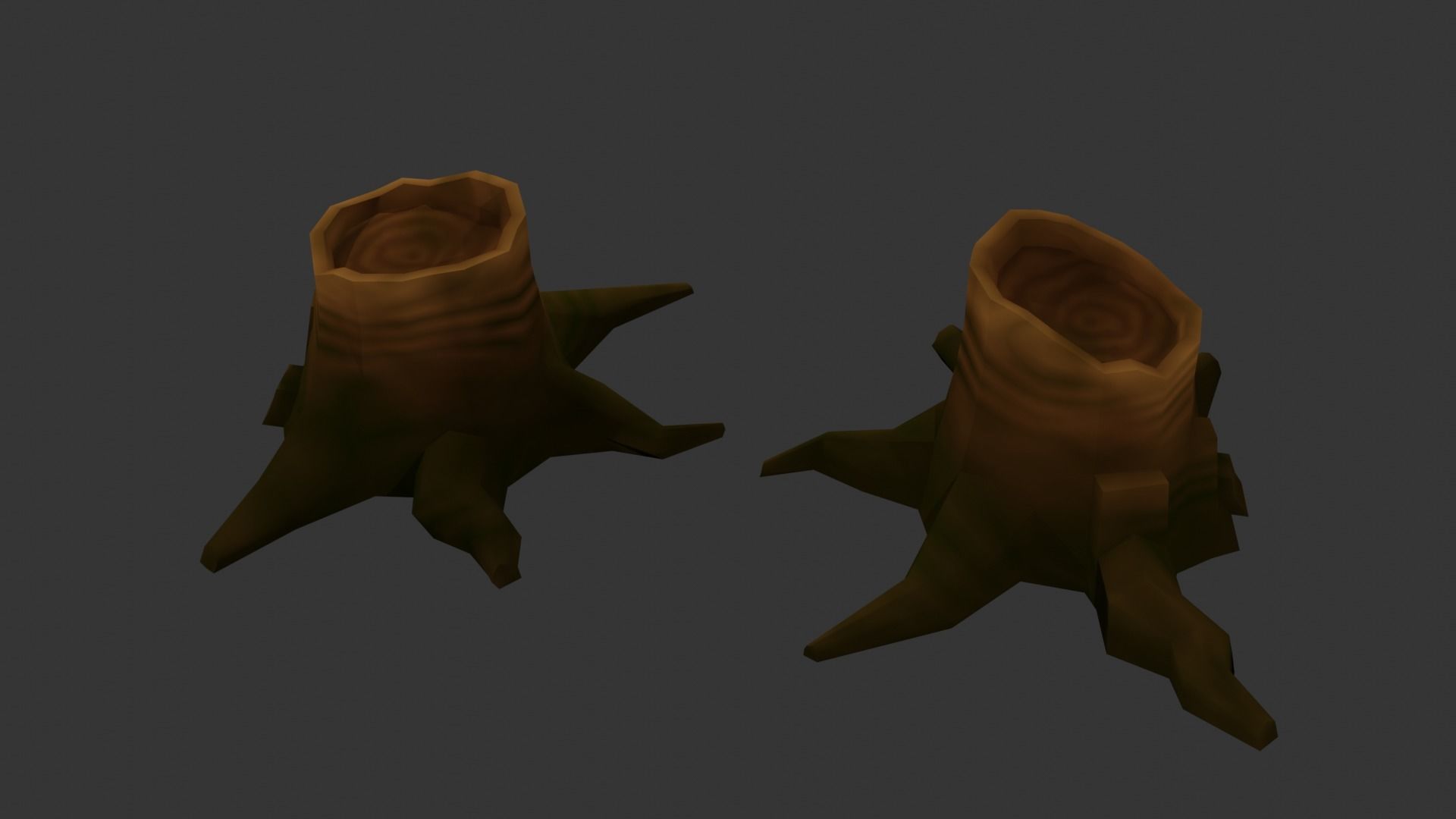 Cartoon Stump Low-poly 3D model_2