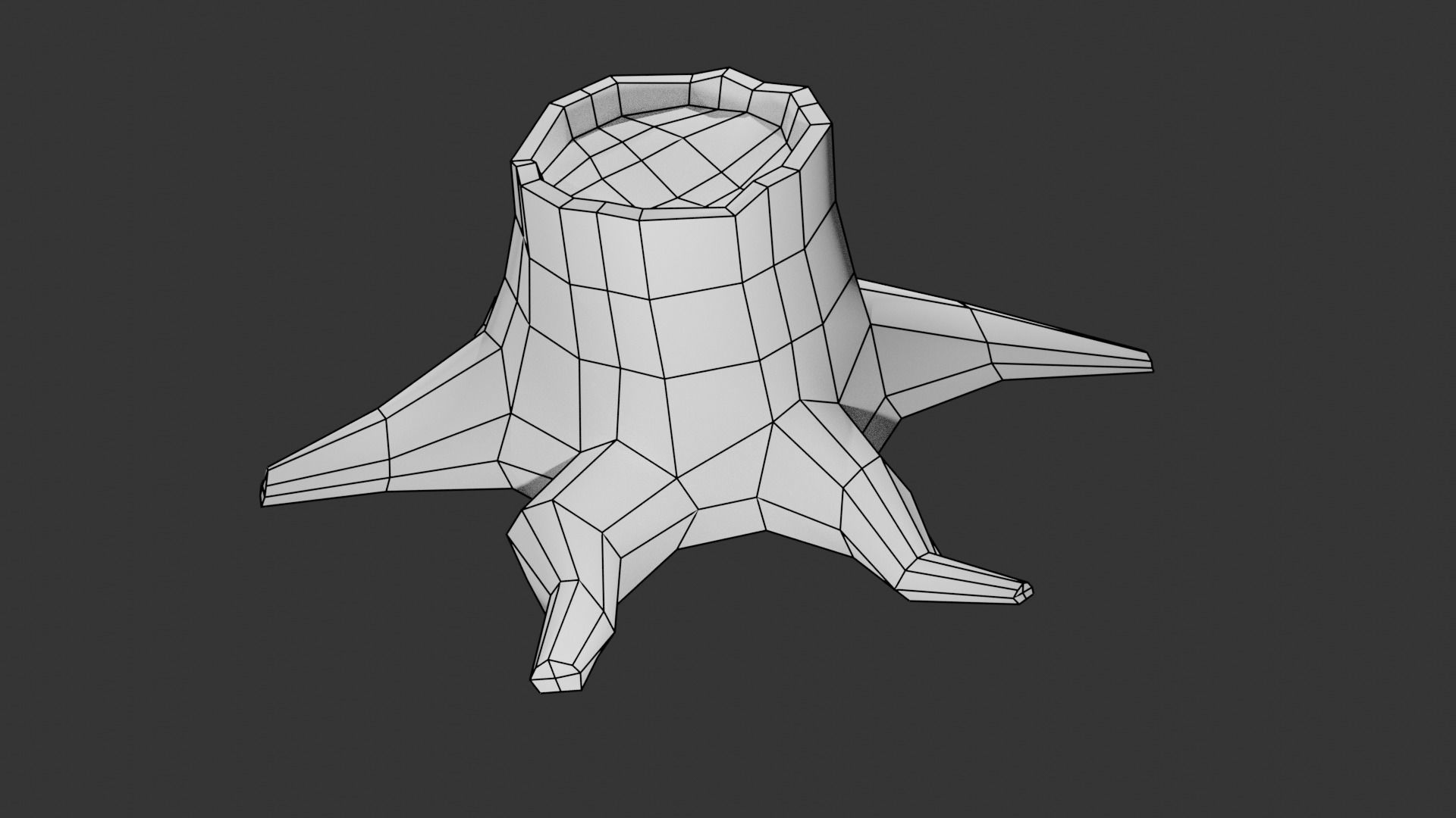 Cartoon Stump Low-poly 3D model_5