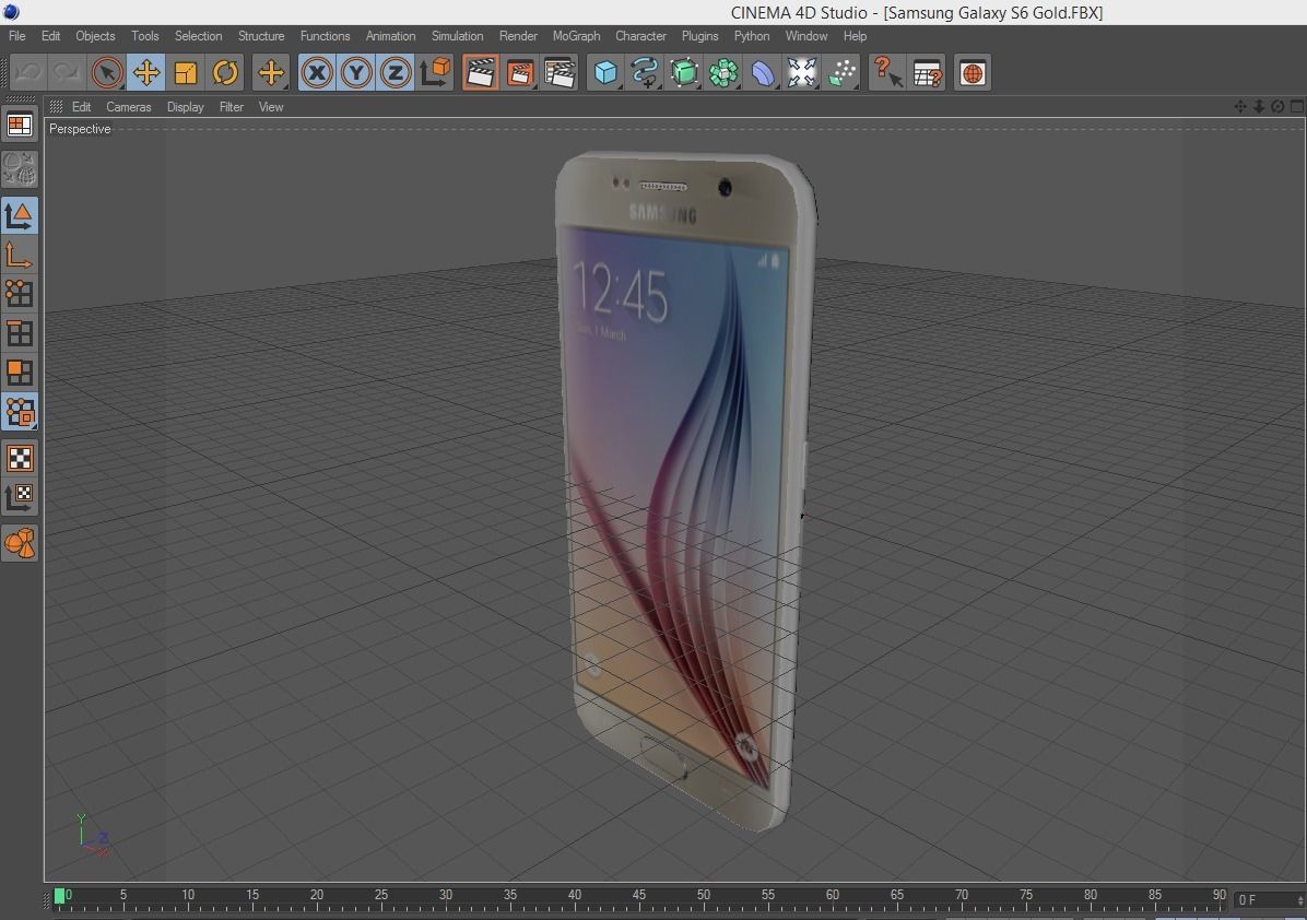 Samsung Galaxy S6 Gold Platinum 3D model_6