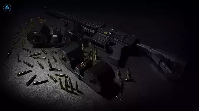 M56 LMG Low-poly 3D model