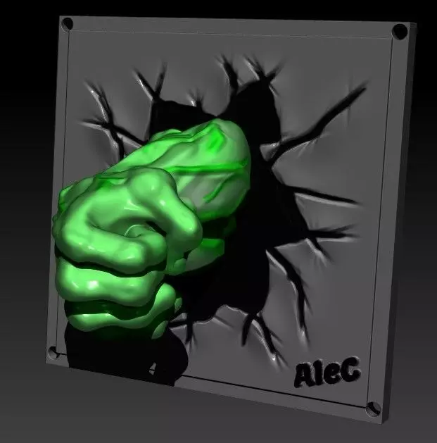 Hulk fist broken mirror 3D model
