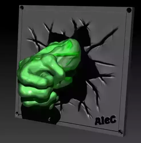 Hulk fist broken mirror 3D model