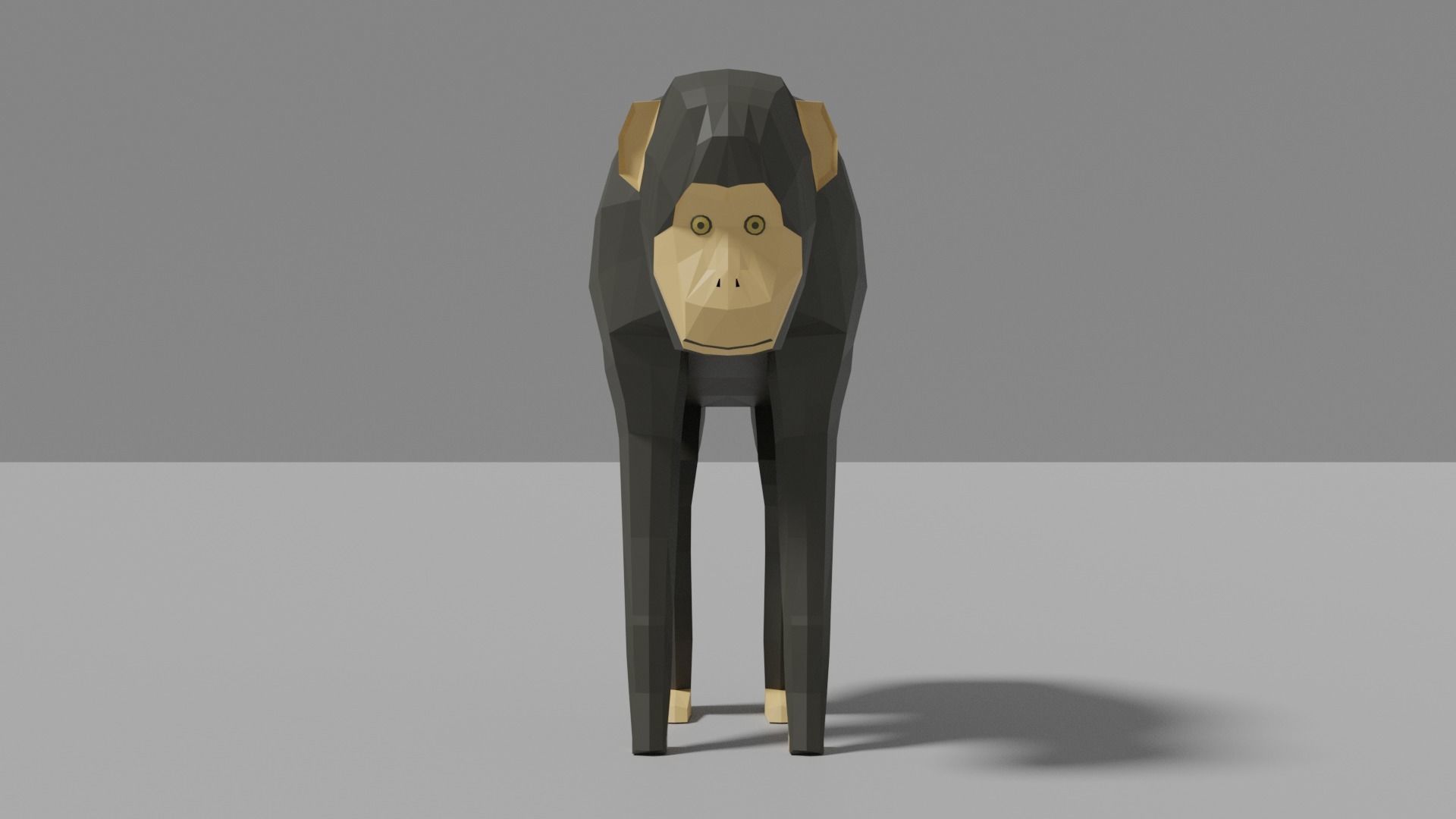 Cartoon Chimpanzee Low-poly 3D model_4