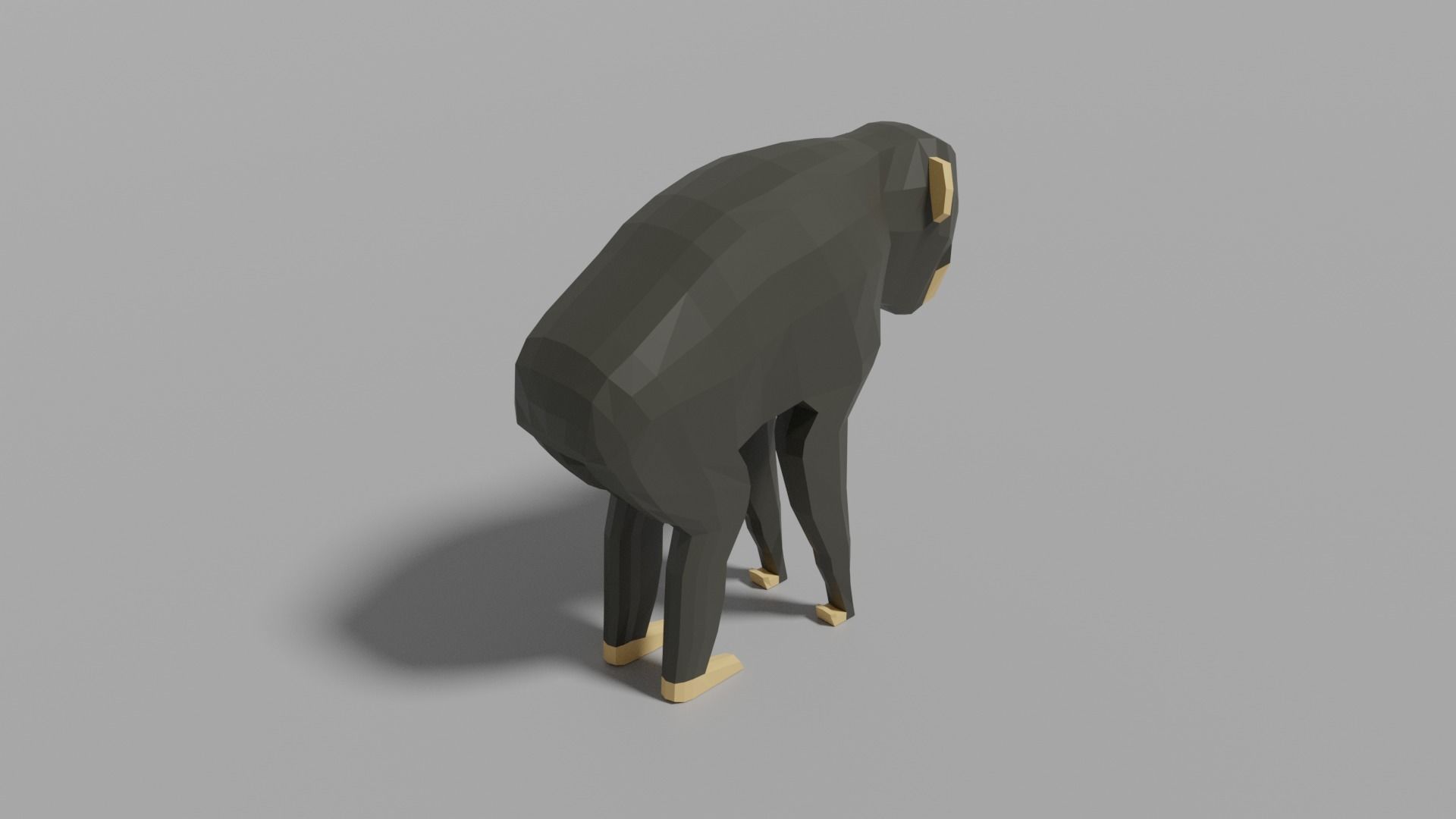 Cartoon Chimpanzee Low-poly 3D model_1