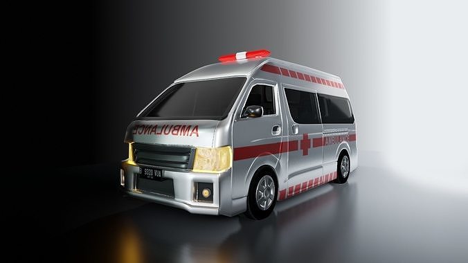 Ambulance with Interior 3d model 3D model