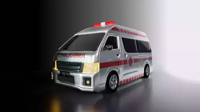 Ambulance with Interior 3d model 3D model
