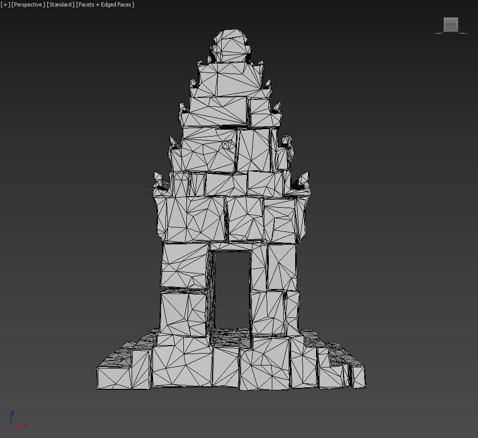 Low poly Mossy Mossy Ruin Asia Temple Pack Low-poly 3D model_37