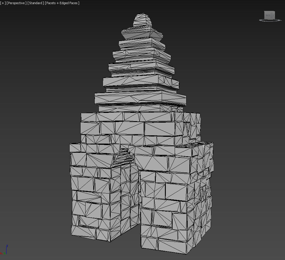 Low poly Mossy Mossy Ruin Asia Temple Pack Low-poly 3D model_25