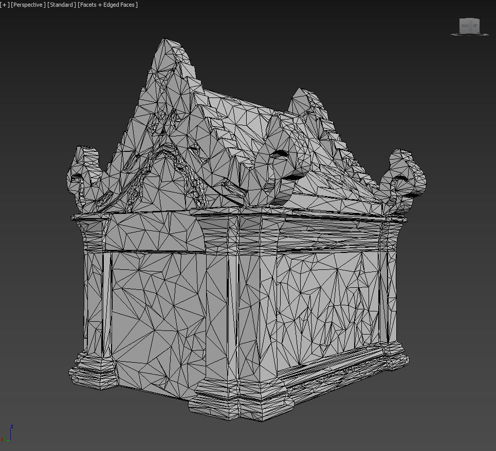 Low poly Mossy Mossy Ruin Asia Temple Pack Low-poly 3D model_17