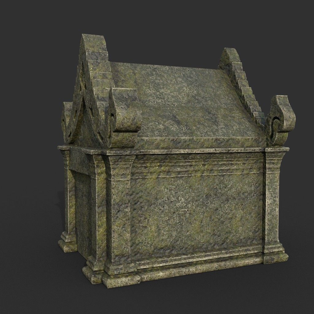 Low poly Mossy Mossy Ruin Asia Temple Pack Low-poly 3D model_15