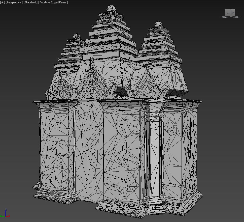 Low poly Mossy Mossy Ruin Asia Temple Pack Low-poly 3D model_9