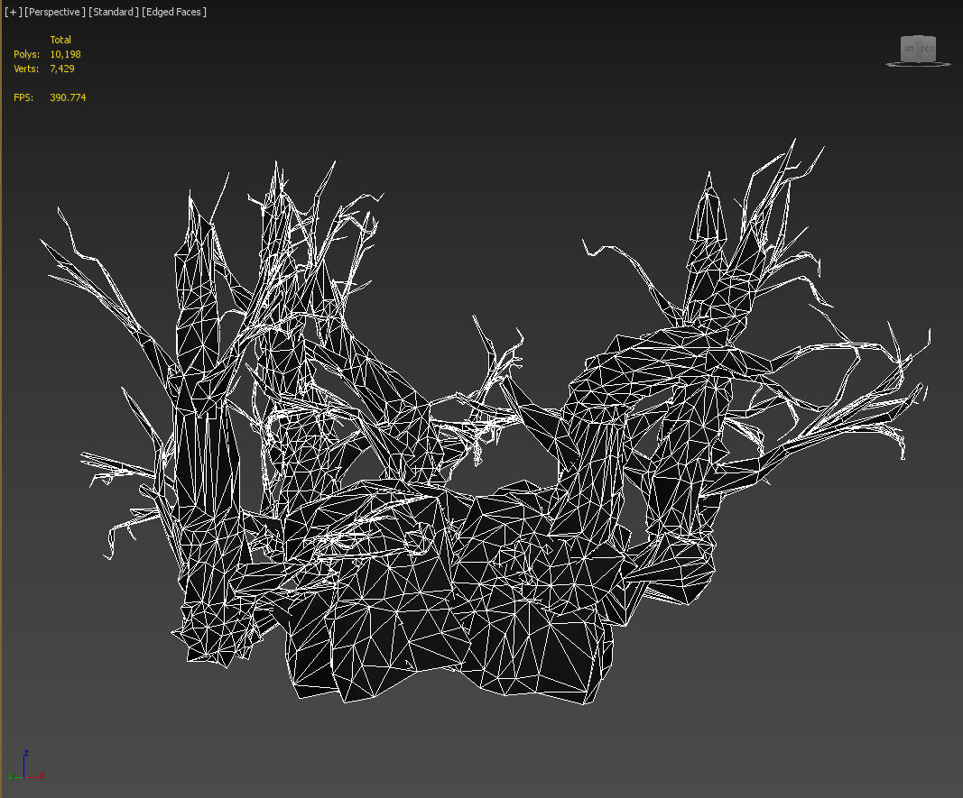 Low poly Mossy Jungle Dead Tree Low-poly 3D model_41