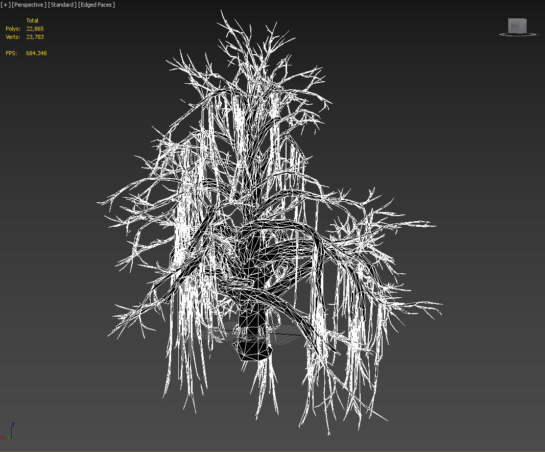 Low poly Mossy Jungle Dead Tree Low-poly 3D model_25