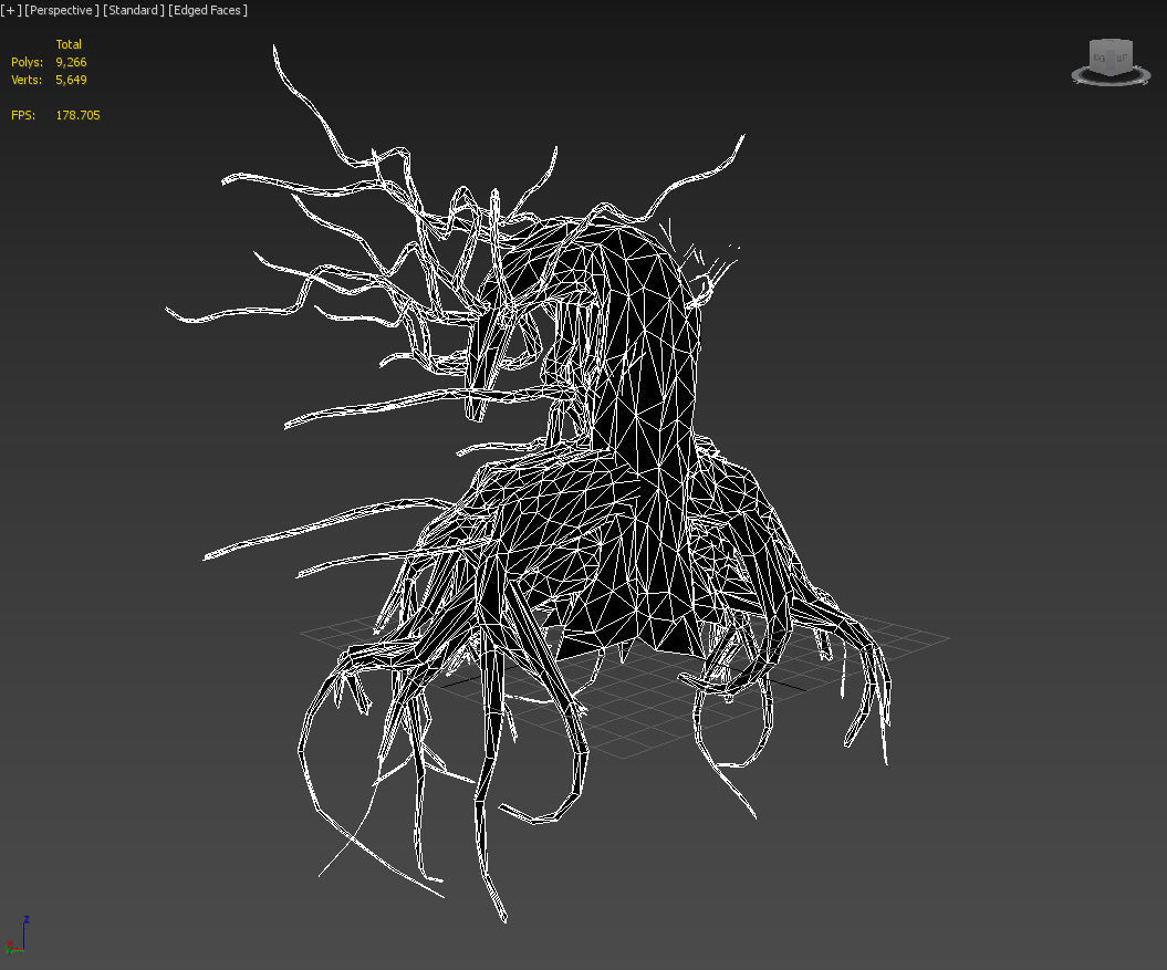 Low poly Mossy Jungle Dead Tree Low-poly 3D model_21