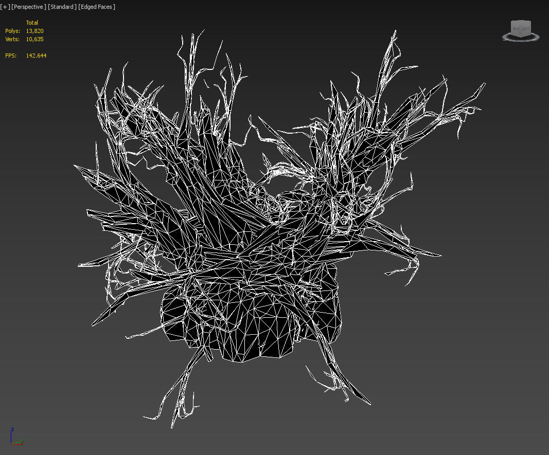 Low poly Mossy Jungle Dead Tree Low-poly 3D model_37