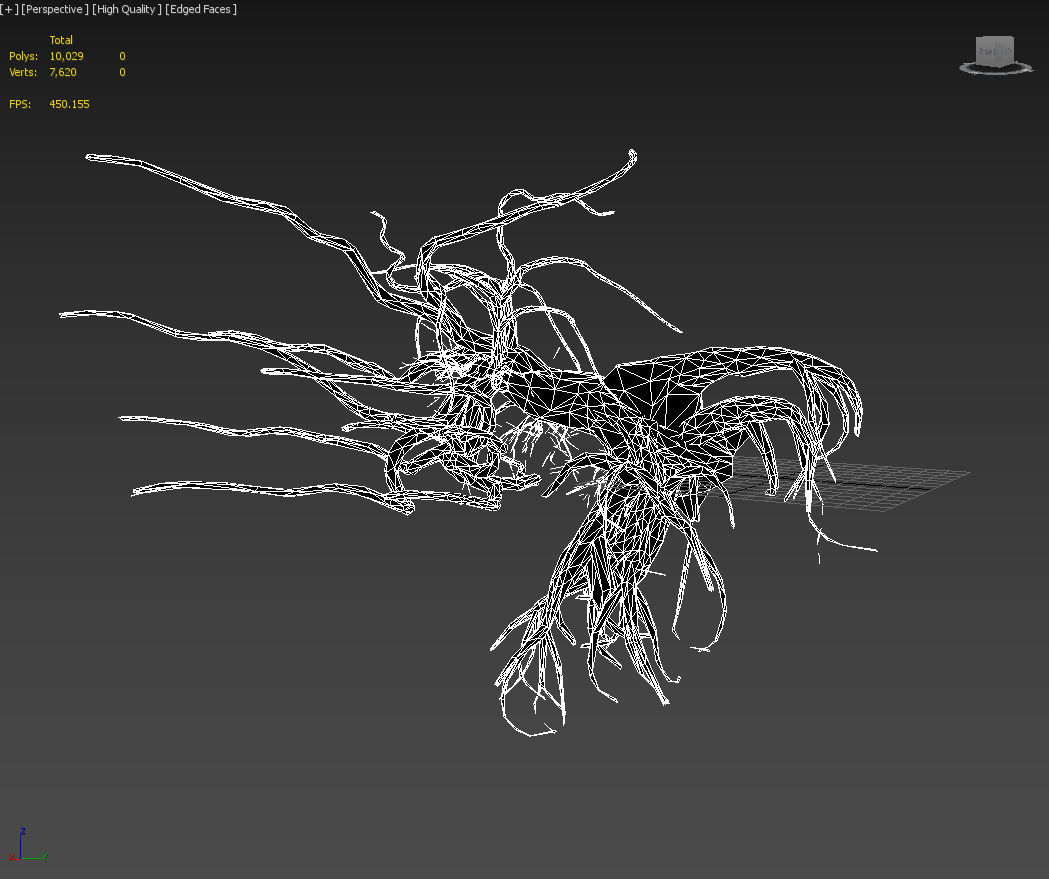 Low poly Mossy Jungle Dead Tree Low-poly 3D model_17