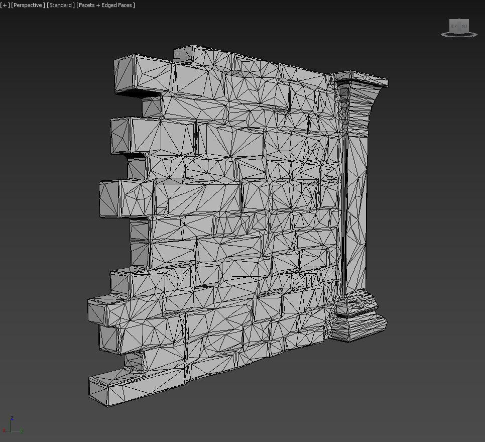 Low poly Mossy Brick Ruin Asia Temple Pack Low-poly 3D model_33