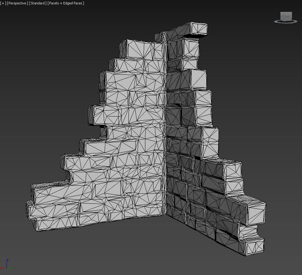 Low poly Mossy Brick Ruin Asia Temple Pack Low-poly 3D model_37