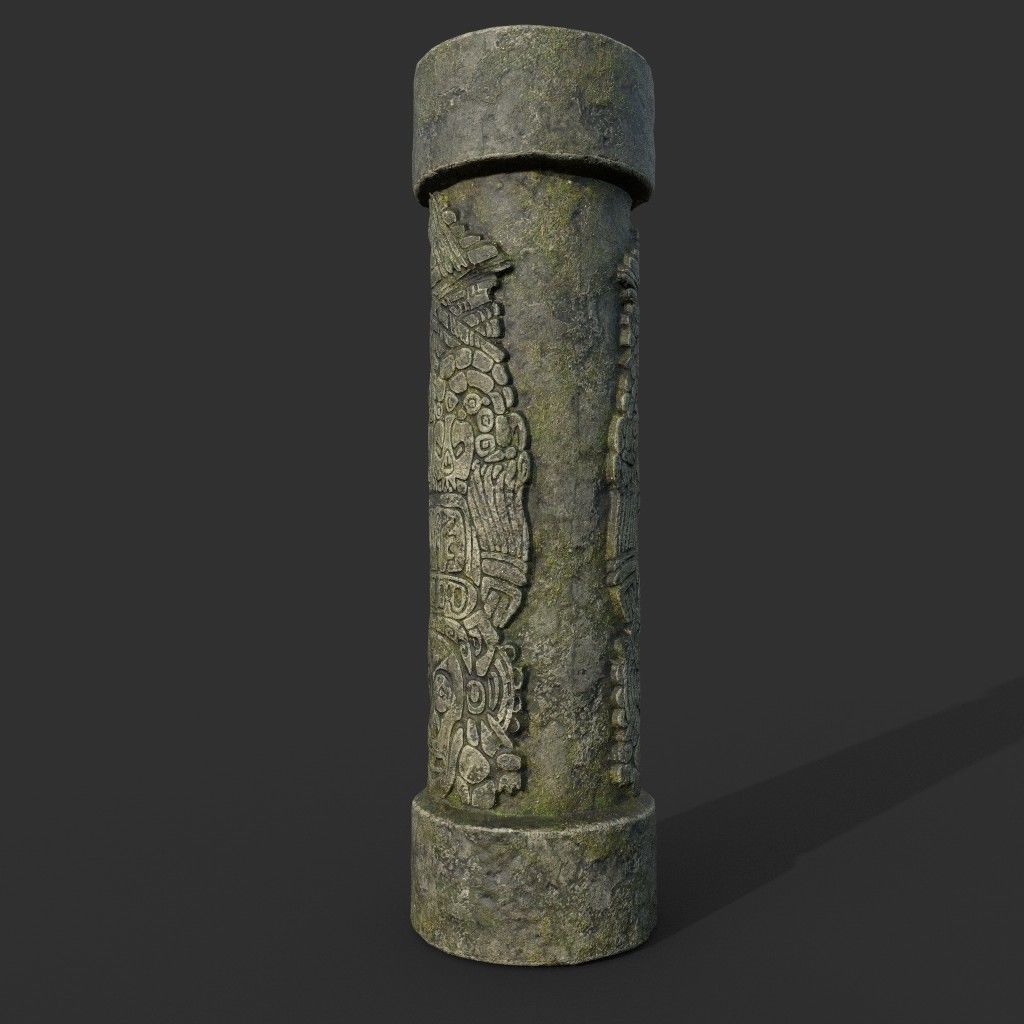 Low poly Mayan Inca Ruin Temple Modular Pack Low-poly 3D model_26