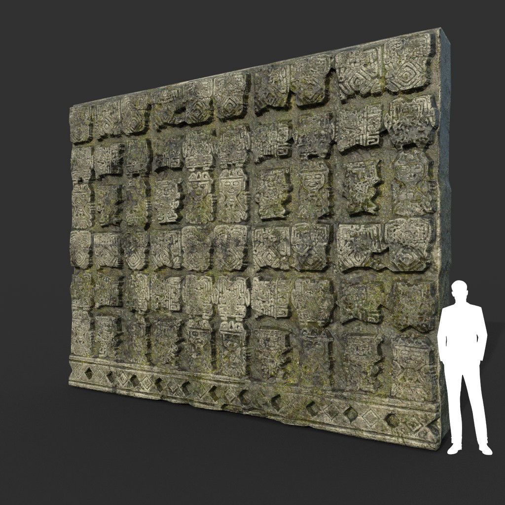 Low poly Mayan Inca Ruin Temple Modular Pack Low-poly 3D model_37