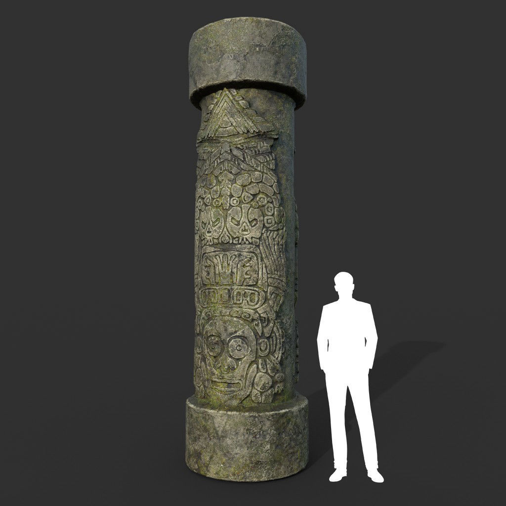 Low poly Mayan Inca Ruin Temple Modular Pack Low-poly 3D model_25