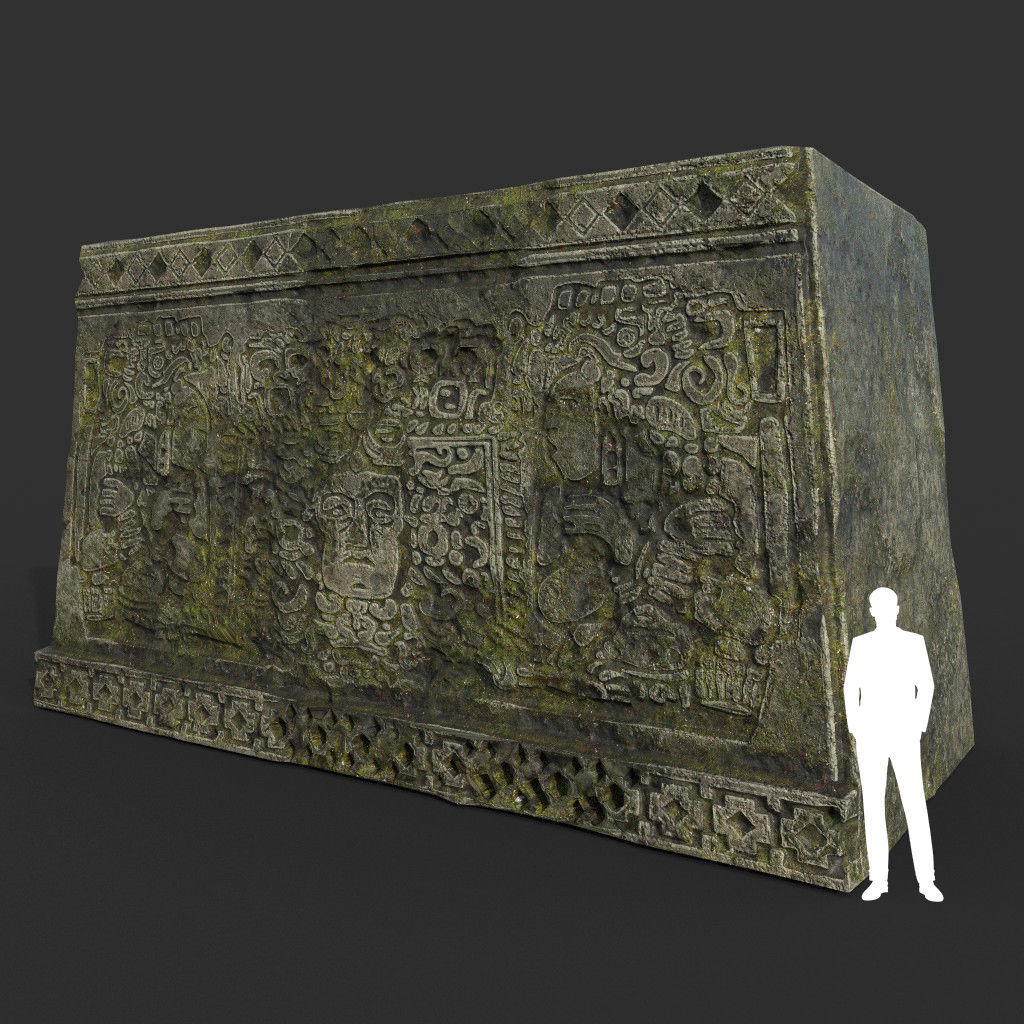 Low poly Mayan Inca Ruin Temple Modular Pack Low-poly 3D model_17